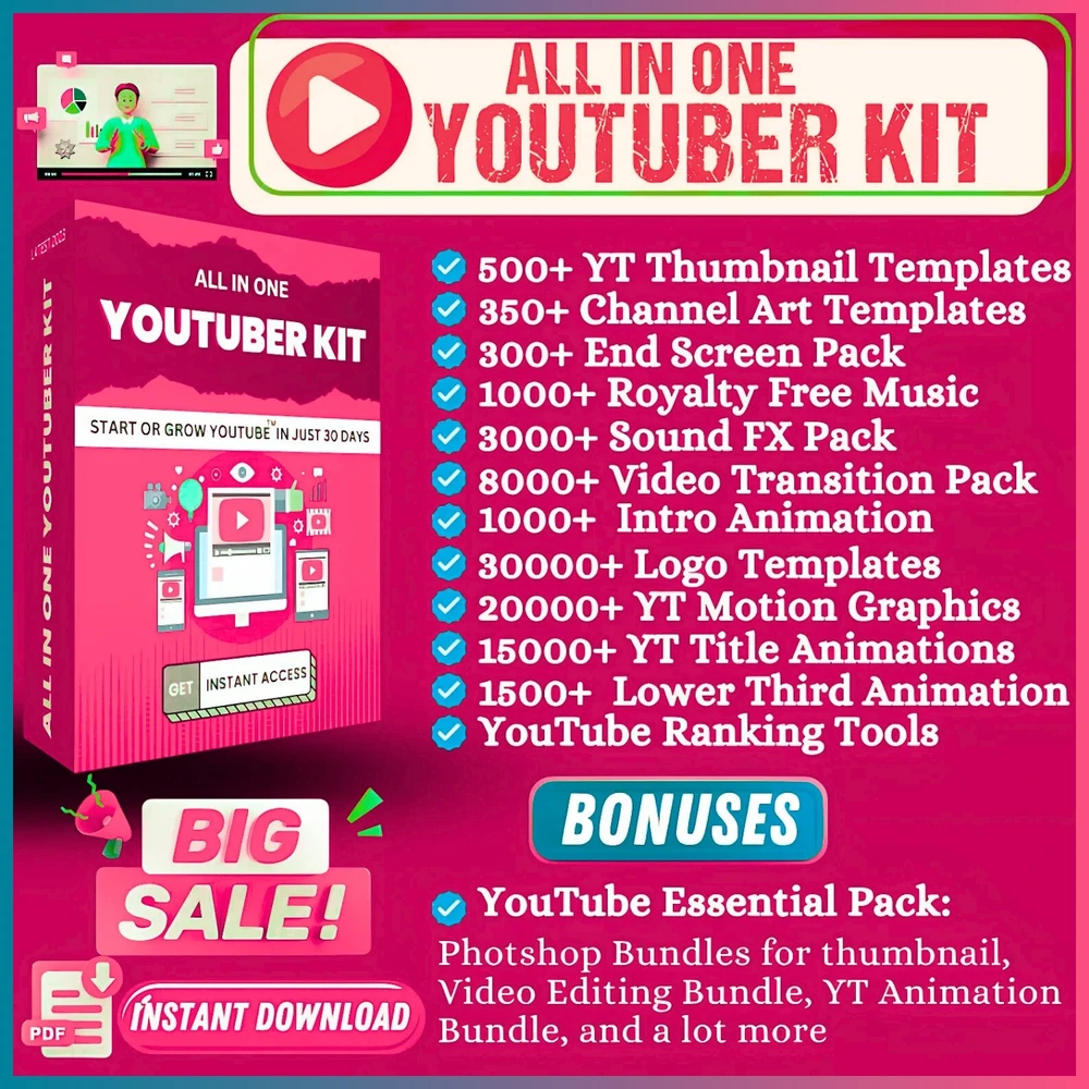 YouTube Content Creator Assets Bundle